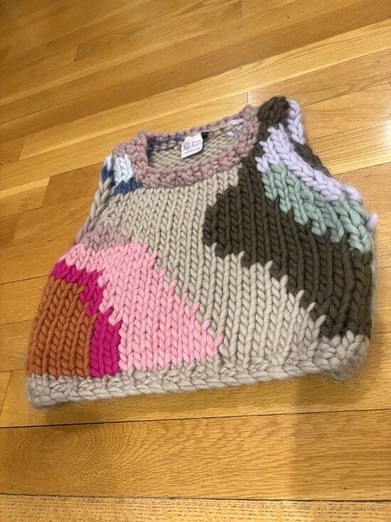 Toast and yarn Tops - Toast and yarn Size 1 Chunky Knit Colorblock Sleeveless Sweater Top